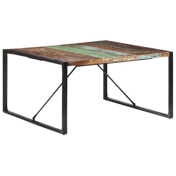 vidaXL Matbord 140x140x75 cm massivt återvunnet trä multifärg