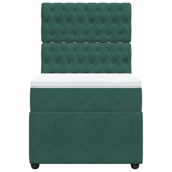 vidaXL Ramsäng med madrass mörkgrön 90x200 cm sammet Grön