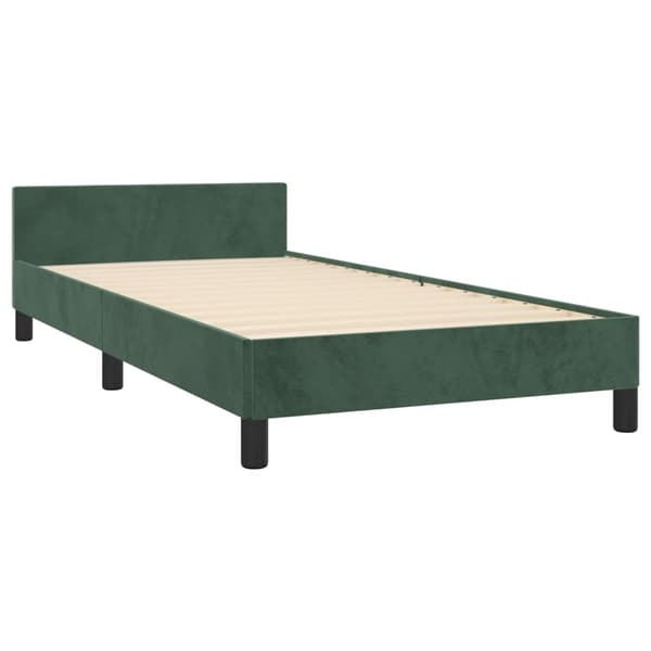 vidaXL Sängram utan madrass mörkgrön 90x200 cm sammet Grön