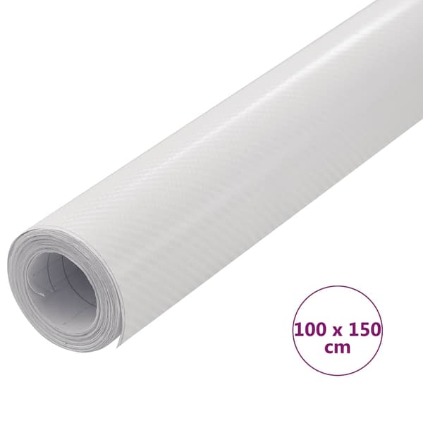 vidaXL Bilfoliering 4D vit 100x150 cm Vit