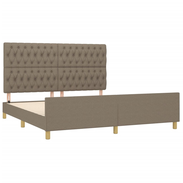 vidaXL Sängram utan madrass taupe 180x200 cm tyg Taupe