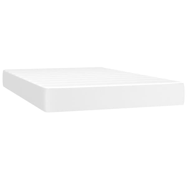 vidaXL Ramsäng med madrass & LED vit 120x200 cm konstläder Vit