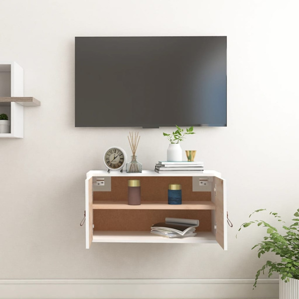 vidaXL Väggskåp vit 60x30x30 cm massiv furu Vit