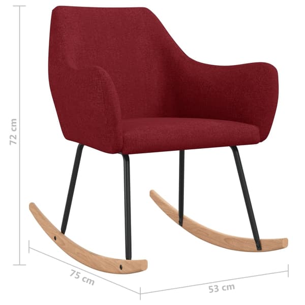 vidaXL Gungstol vinröd tyg Röd