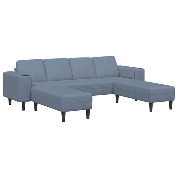 vidaXL Soffa Blå 250 x 188 x 76 cm Kordread tyg Blå