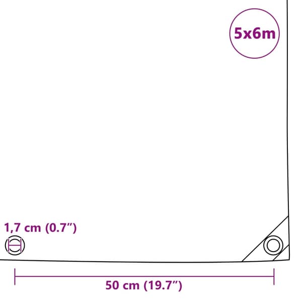 vidaXL Presenning 650 g/m² 5x6 m blå Blå