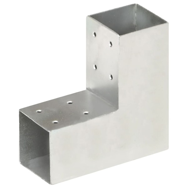 vidaXL Stolpbeslag 4 st L-form galvaniserad metall 71x71 mm Silver