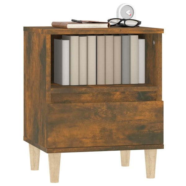 vidaXL Sängbord 2 st Rökfärgad ek 40x35x50 cm Brun