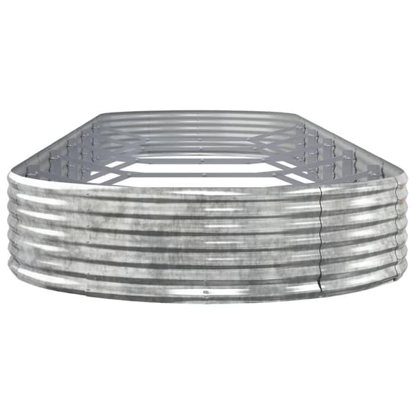 vidaXL Odlingslåda pulverlackerat stål 523x140x36 cm silver Silver