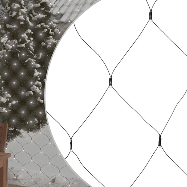 vidaXL Ljusnät kallvit 3x2 m 204 LED inne/ute Vit