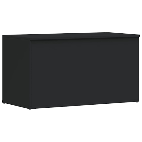 vidaXL Förvaringskista svart 84x42x46 cm konstruerat trä Svart