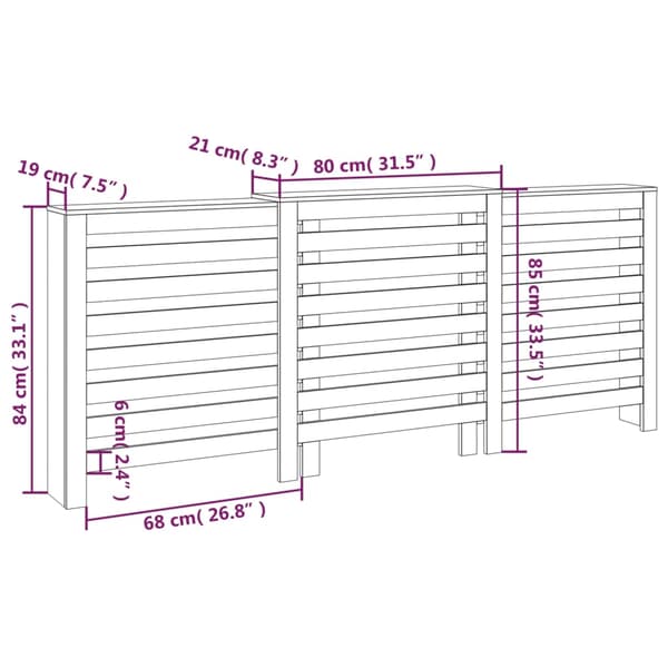 vidaXL Elementskydd 210x21x85 cm massiv furu Brun