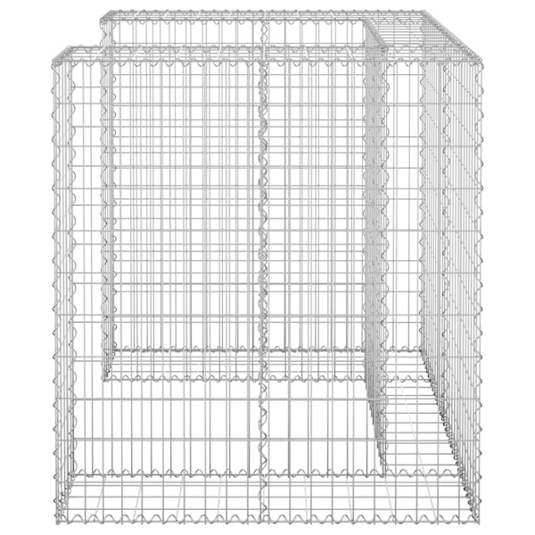 vidaXL Gabionmur för soptunna galvaniserat stål 110x100x110 cm Silver