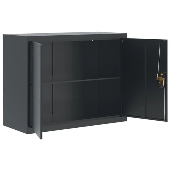vidaXL Dokumentskåp antracit 90x40x110 cm stål Antracit
