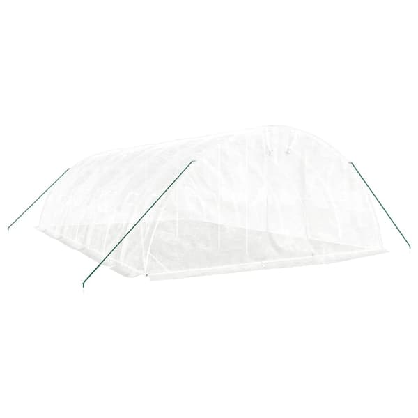 vidaXL Växthus med stålram vit 40 m² 8x5x2,3 m Vit