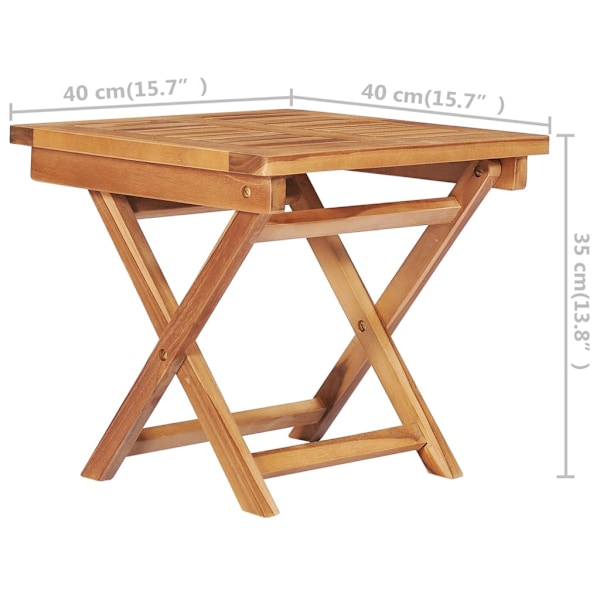 vidaXL Solsäng med bord och dyna massiv teak Grön