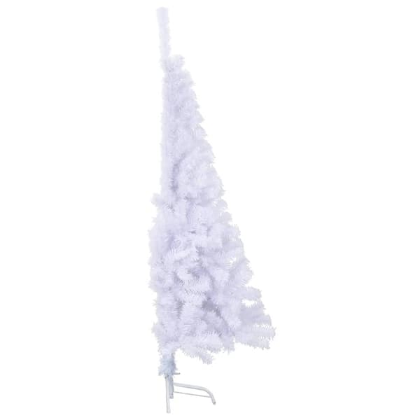 vidaXL Halv plastgran med fot vit 120 cm PVC Vit