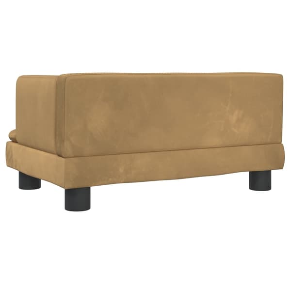 vidaXL Barnsoffa brun 60x40x30 cm sammet Brun