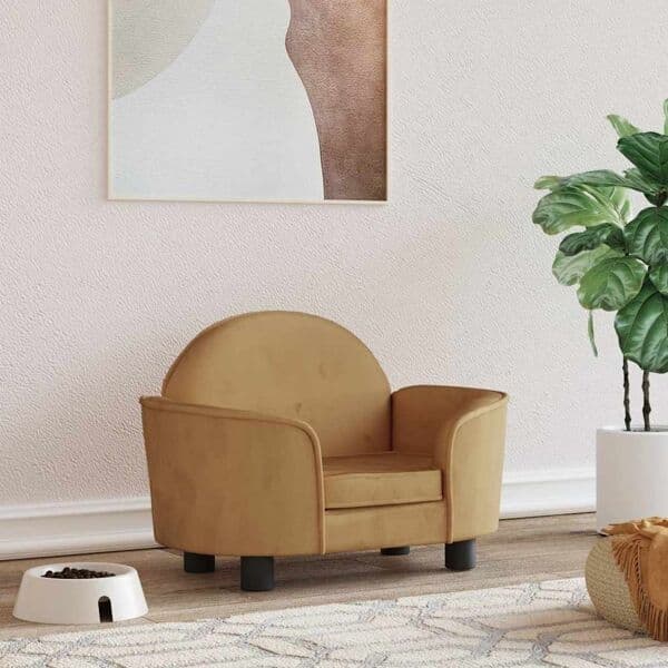 vidaXL Hundbädd brun 66x40x45 cm sammet Brun