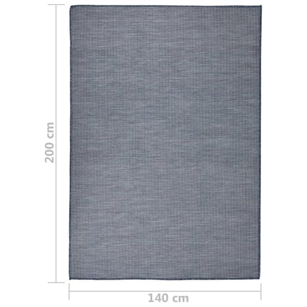 vidaXL Utomhusmatta plattvävd 140x200 cm blå Blå