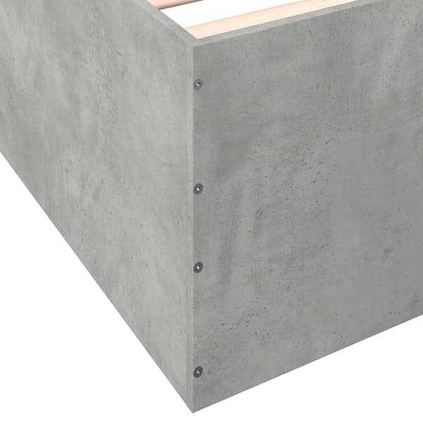 vidaXL Sängram betonggrå 90x190 cm konstruerad trä Grå
