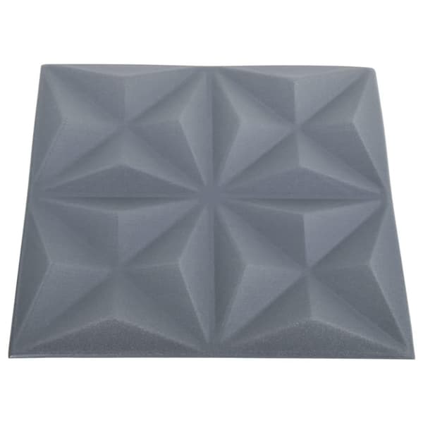 vidaXL 3D Väggpaneler 48 st 50x50 cm origami grå 12 m² grå