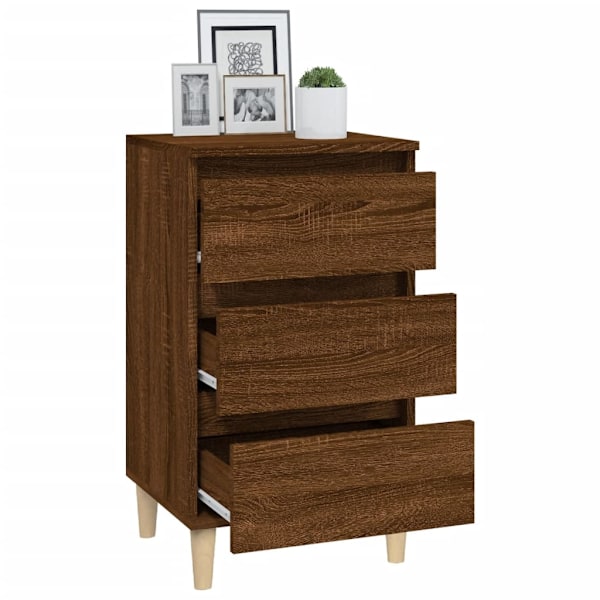 vidaXL Sängbord rökfärgad brun ek 40x35x70 cm konstruerat trä Brun