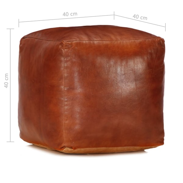 vidaXL Sittpuff brun 40x40x40 cm äkta getskinn Brun