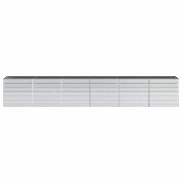 vidaXL Odlingslåda upphöjd galvaniserat stål 480x80x77 cm silver Silver