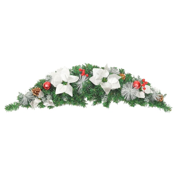 vidaXL Julbåge med LED grön 90 cm PVC Grön