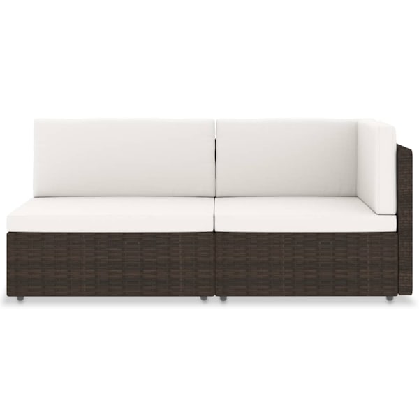 vidaXL Modulsoffa 2-sits konstrotting brun Brun