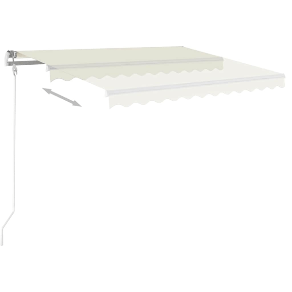 vidaXL Markis automatiskt infällbar 300x250 cm gräddvit Creme