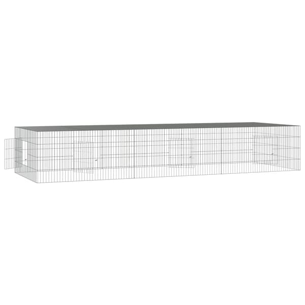 vidaXL Kaninhage 3 paneler 325x109x54 cm galvaniserat järn Silver
