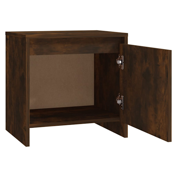 vidaXL Sängbord 2 st rökfärgad ek 45x34x44,5 cm konstruerat trä Brun