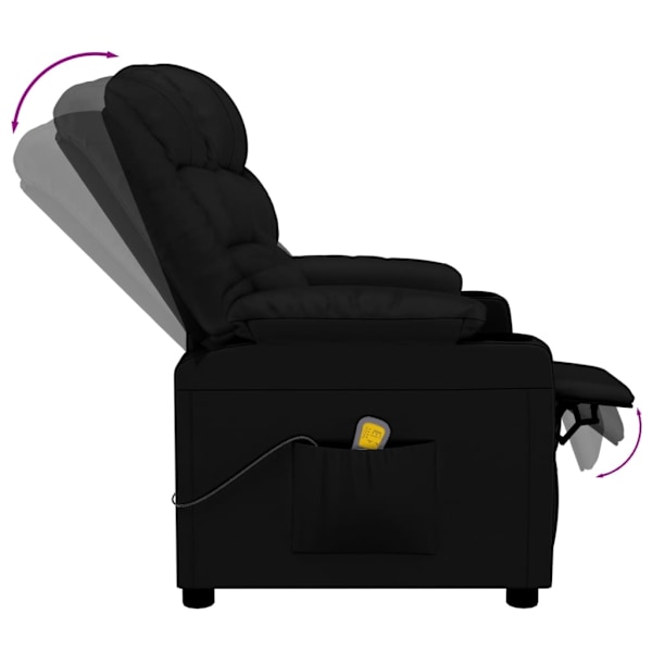 vidaXL Massagefåtölj svart konstläder Svart