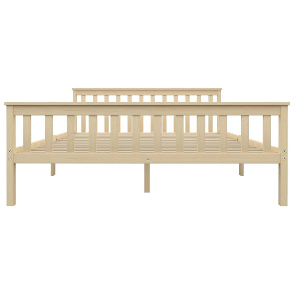 vidaXL Sängram naturfärgad massiv furu 160x200 cm Brun