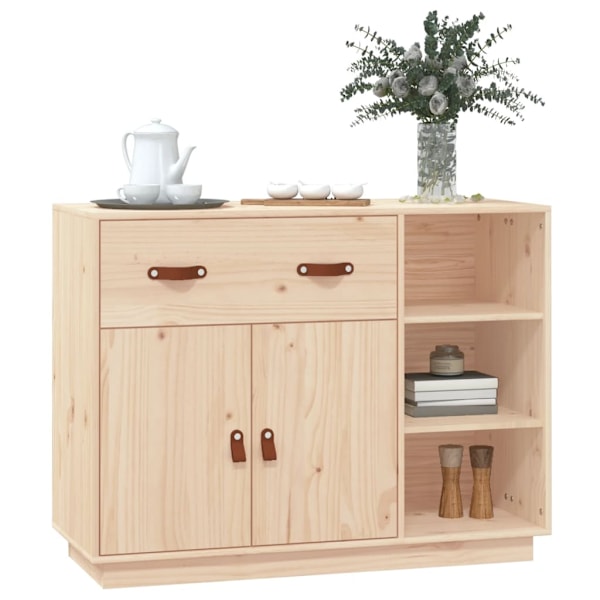 vidaXL Skänk 98,5x40x75 cm massiv furu Brun