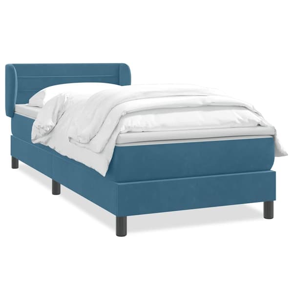 vidaXL Ramsäng med madrass mörkblå 80x220 cm sammet Blå