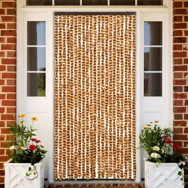 vidaXL Insektsdraperi ockra och vit 90x220 cm chenille Gul