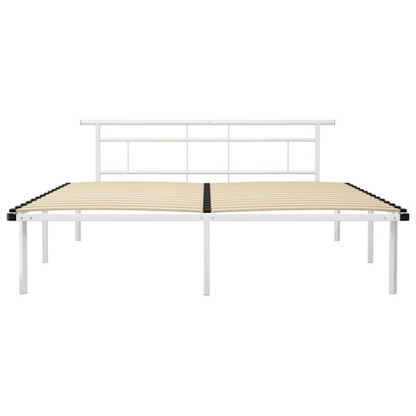 vidaXL Sängram vit metall 200x200 cm Vit