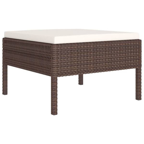 vidaXL Loungegrupp med dynor 5 delar konstrotting brun Brun