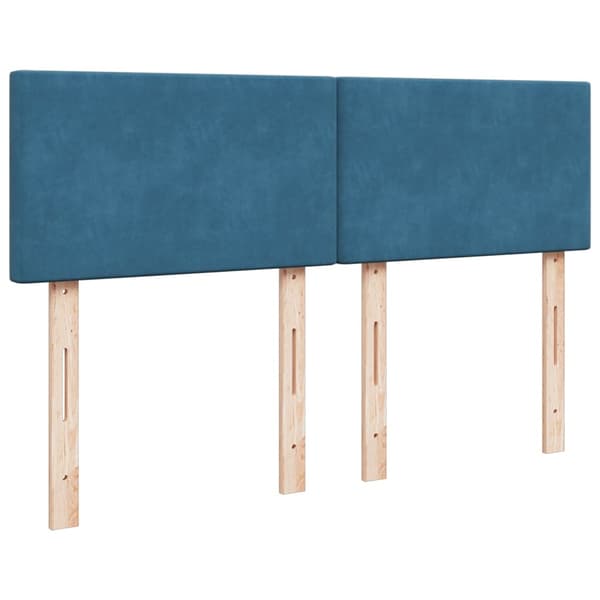 vidaXL Ramsäng med madrass mörkblå 140x200 cm sammet Blå