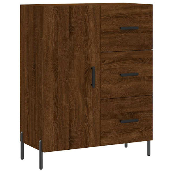 vidaXL Högskåp brun ek 69,5x34x180 cm konstruerat trä Brun