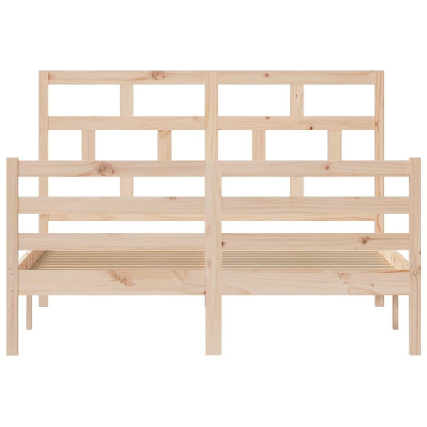 vidaXL Sängram massiv furu 140x200 cm Brun