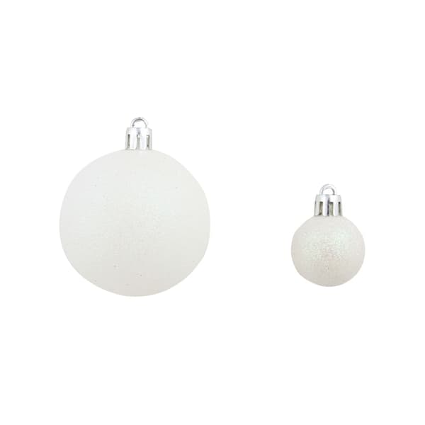 vidaXL Julgranskulor 100 delar set 3/4/6 cm vit/grå multifärg