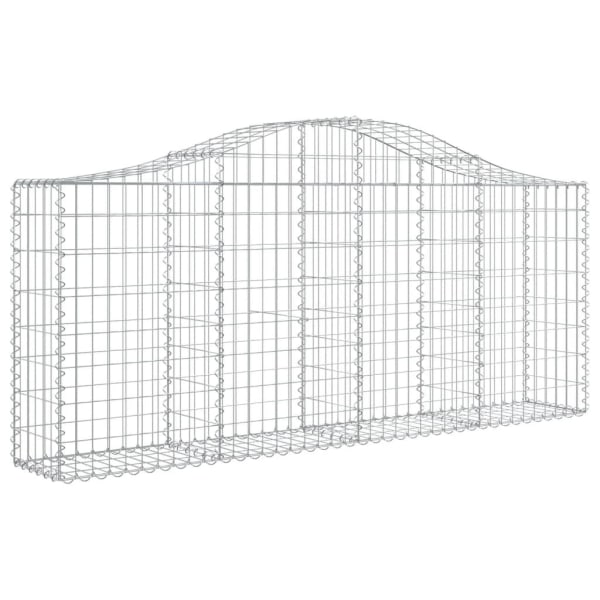 vidaXL Gabioner bågformade 20 st 200x30x80/100 cm galvaniserat järn Silver