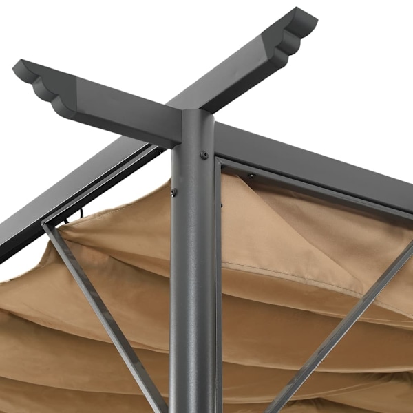 vidaXL Pergola med infällbart tak taupe 3x3 m stål 180 g/m² Taupe