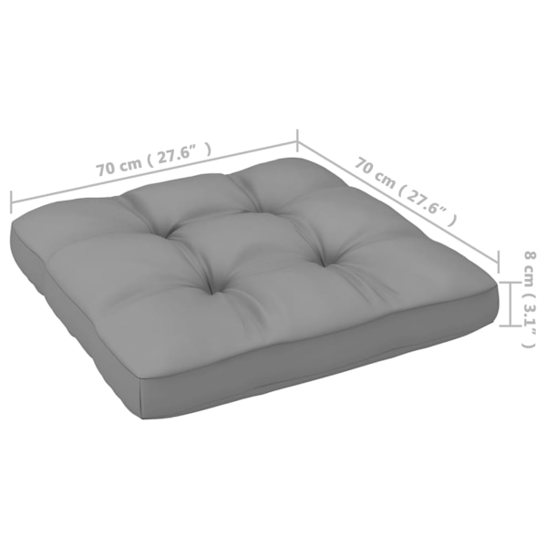 vidaXL Loungegrupp med dynor 4 delar massiv furu grå