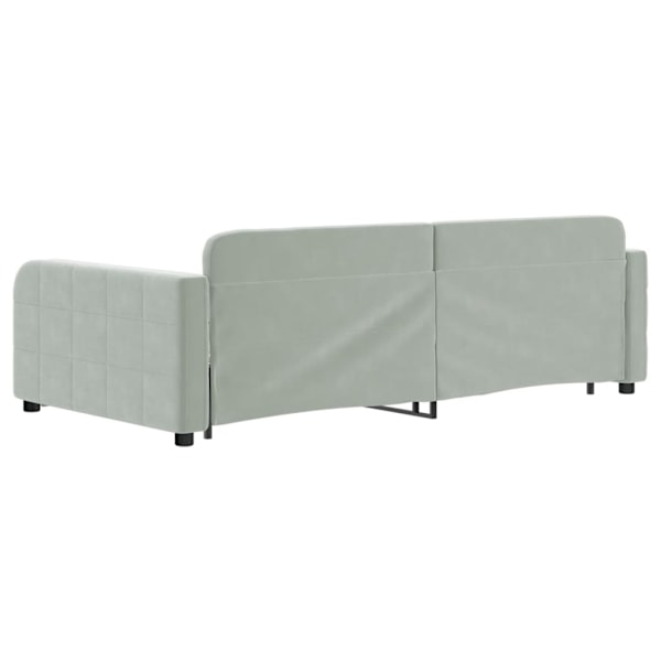 vidaXL Dagbädd utdragbar ljusgrå 100x200 cm sammet Grå