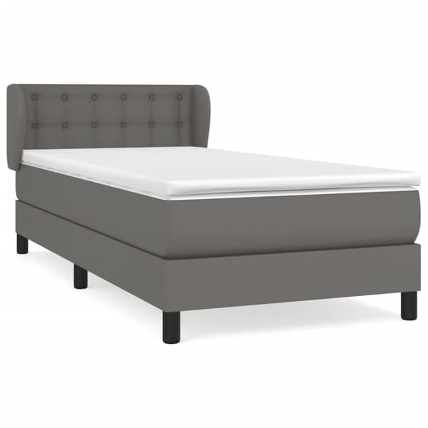 vidaXL Ramsäng med madrass grå 80x200 cm konstläder Grå